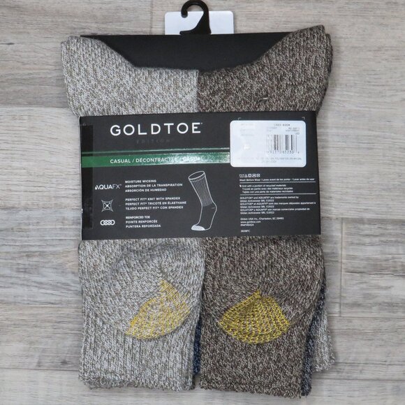 Gold Toe*Men's Crew Reinforced Toe Moisture Wicking Socks x 6 Pair~Shoe 6"-12.5" - Picture 3 of 8